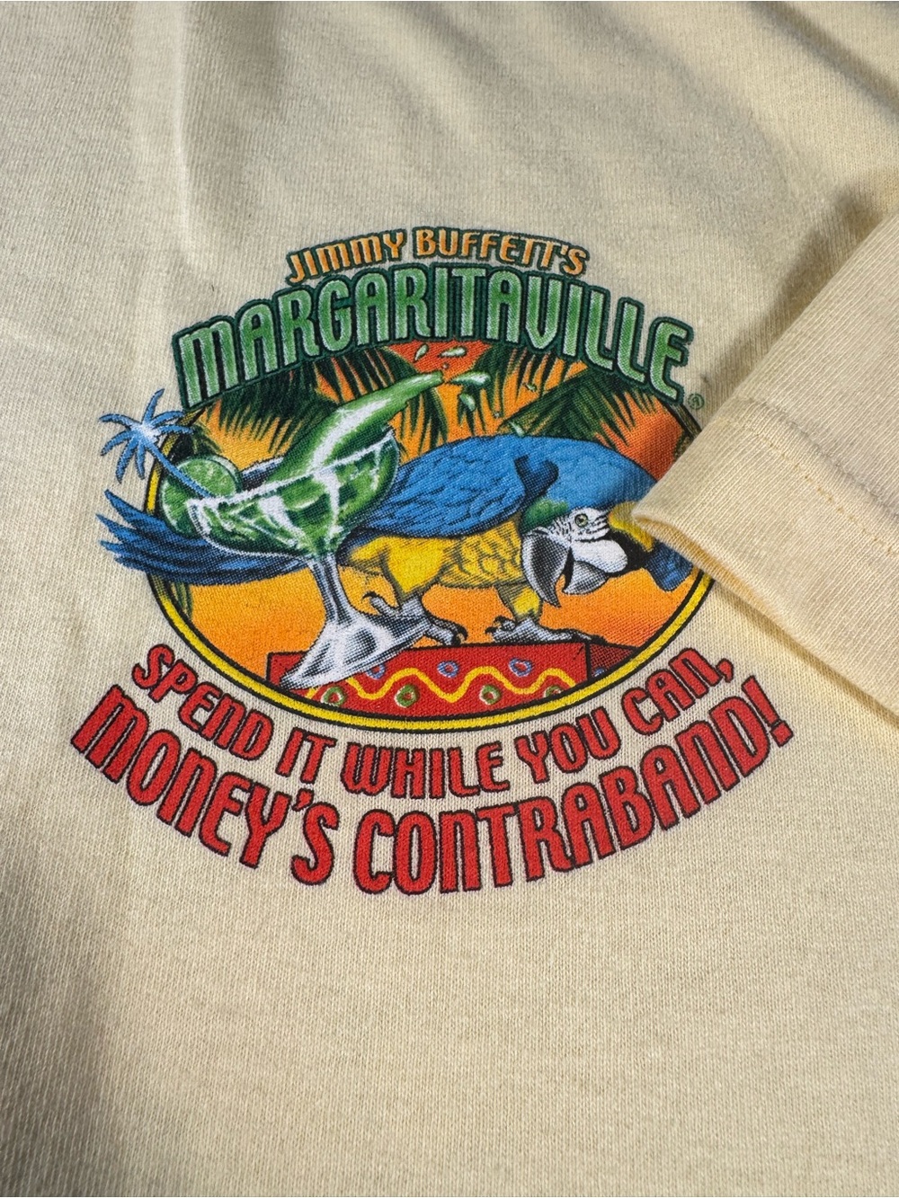 1 side Margaritaville Las Vegas JIMMY BUFFETT T-Shirt White Men  XL